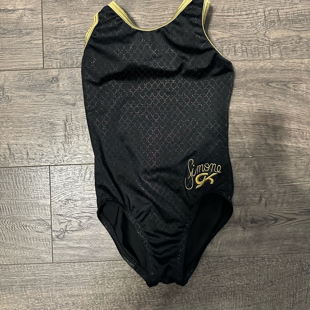 GK Black and Gold Kids Leotard